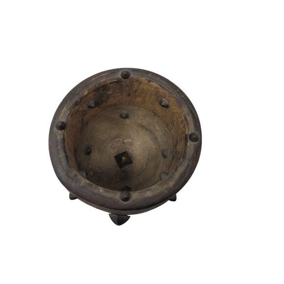 Vtg 1970s Wooden Mortar &‎ Pestle Spike Studded Primitive Medieval Renaissance - Picture 3 of 16